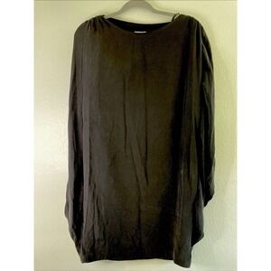 Suzi Chin Maggie Silk Blend Dress Sz 6 Black Flowy‎ Sophisticated Cocktail Party